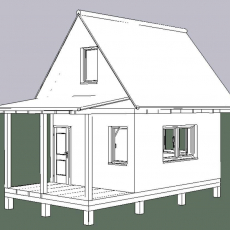 Каркасный дом 4 на 5 метров, с верандой и мансардным этажом. - Уральская дача