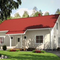 Каркасный дом 8х11м. для постоянного проживания с мансардой 3,5х11м. Обшивка имитация бруса. Площадь дома 120 м/кв.  - Уральская дача