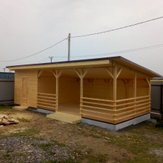 Беседка 4 на 6 метров. с хозблоком 3 на 4 метра. - Уральская дача