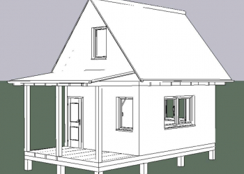 Каркасный дом 4 на 5 метров, с верандой и мансардным этажом. - Уральская дача