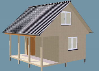 Дом с мансардой и верандой.4х6  площадь 45м/кв. для круглогодичного проживания. - Уральская дача