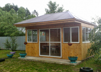 беседка 4х4 м. площадь 16м/кв. остекленая. - Уральская дача