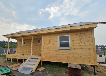 Баня каркасная под ключ для дачи 4.3х9.6 метров. - Уральская дача