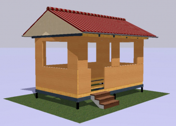 беседка дачная 3х5 м. площадь 15м/кв. - Уральская дача