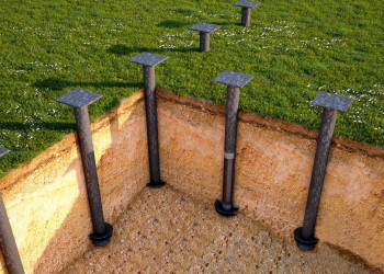 Монтаж винтовых свай. - Уральская дача