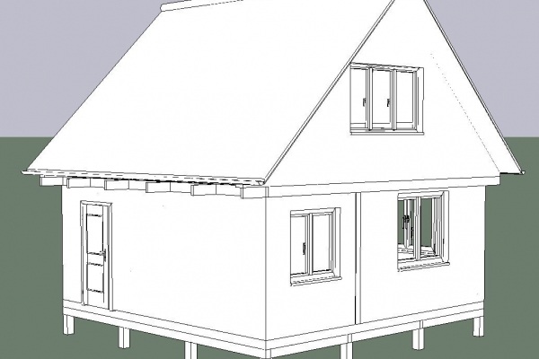 Каркасный дом с мансардой 6 на 6 метров. площадь 56м/кв. для круглогодичного проживания.  - Уральская дача