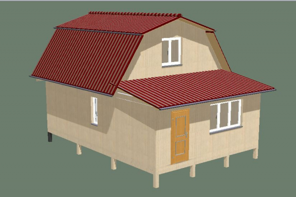 дом 6х6 с верандой 2,5х6 и мансардой 3,75*6,7. - Уральская дача