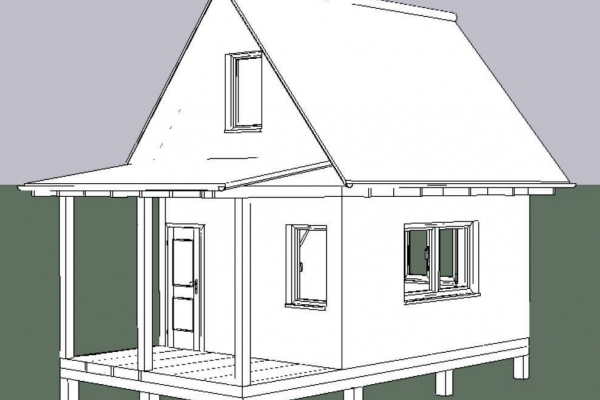 Каркасный дом 4 на 5 метров, с верандой и мансардным этажом. - Уральская дача