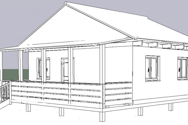 дом 6 на 8 метров, с верандой 8 х 2 метра. одноэтажный. - Уральская дача