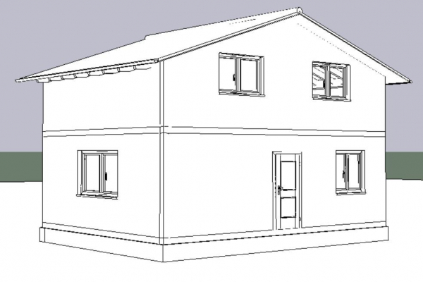 Каркасный дом двухэтажный.  6 на 8 метров. площадь 96 м/кв. для постоянного проживания.  - Уральская дача