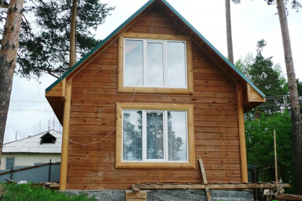 Каркасный дом - баня, 5,5 на 9,8 метров, для постоянного проживания. - Уральская дача