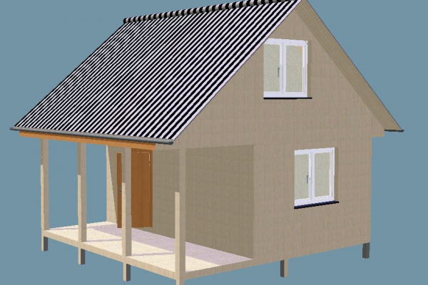 Дом с мансардой и верандой.4х6  площадь 45м/кв. для круглогодичного проживания. - Уральская дача