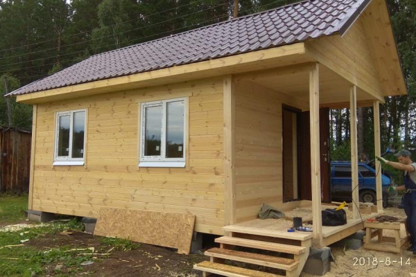 Каркасный дом 4 на 6 метров, с верандой 1,5 на 4 метра.  цена 01.07.2024г. - Уральская дача