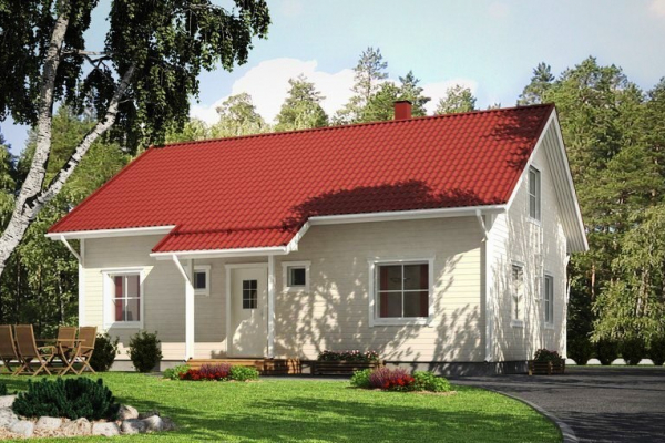 Каркасный дом 8х11м. для постоянного проживания с мансардой 3,5х11м. Обшивка имитация бруса. Площадь дома 120 м/кв.  - Уральская дача