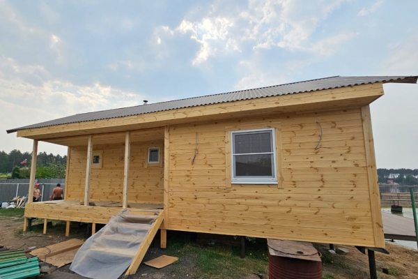 Баня каркасная под ключ для дачи 4.3х9.6 метров. - Уральская дача