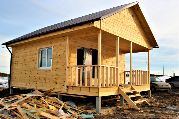 Дом- баня 6х6 м. 05.02.2021 г.. ПОДРОБНЕЕ. - Уральская дача